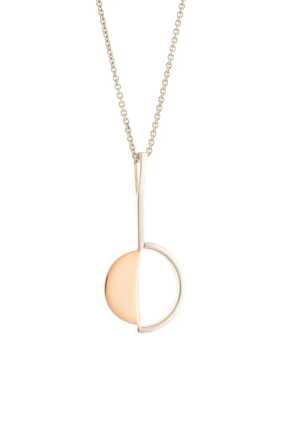 Arc Sterling Silver & Rose Gold Pendant<Galway Crystal