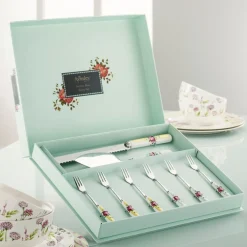 Aynsley Archive Rose Pastry Set<Galway Crystal Sale