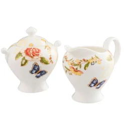 Aynsley Cottage Garden Cream and Sugar<Galway Crystal Outlet