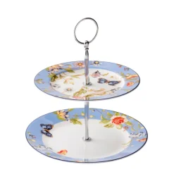 Aynsley Cottage Garden 2 Tiered Server<Galway Crystal New
