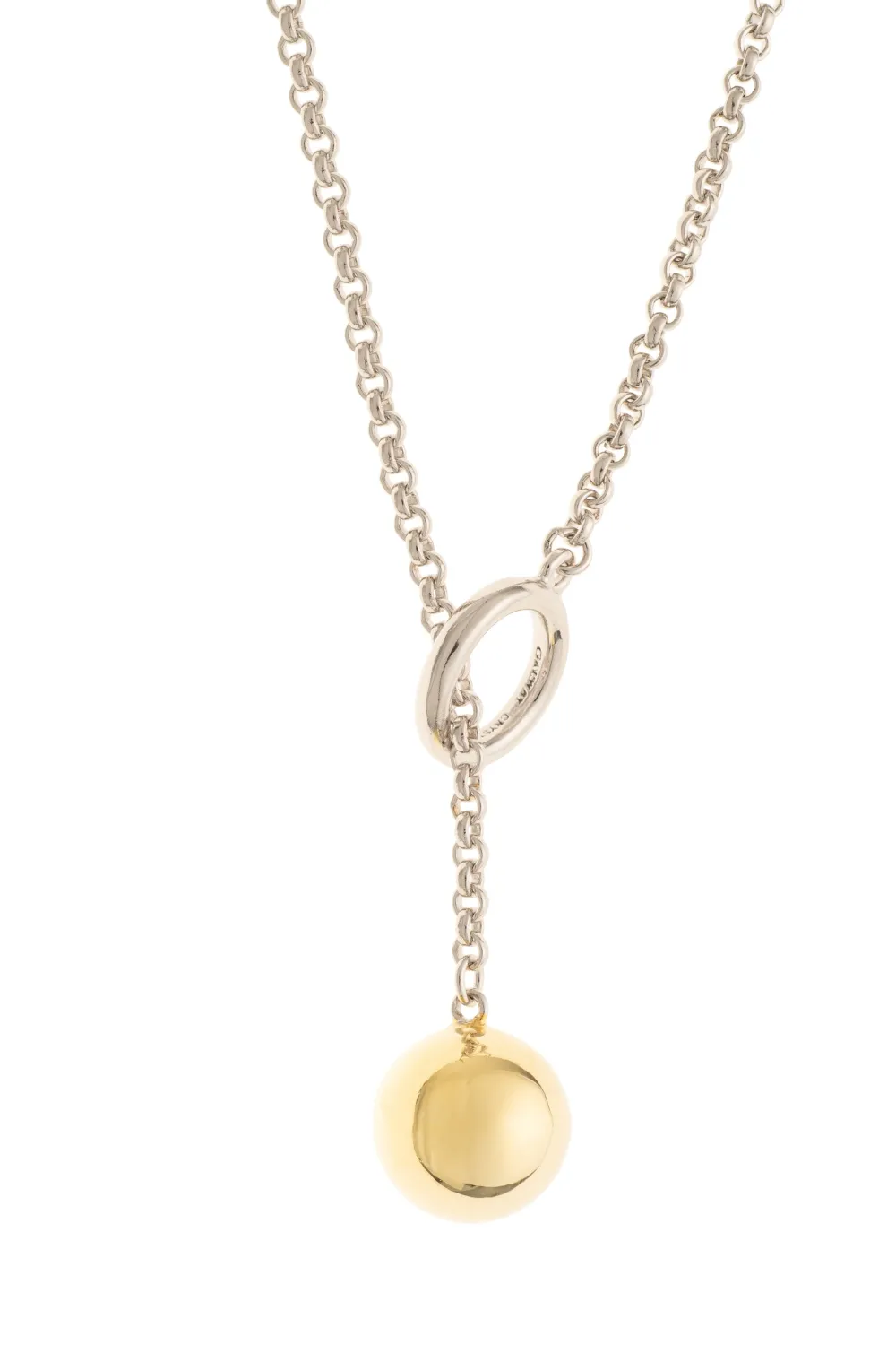 Balance Sterling Silver & Gold Loop Through Necklace<Galway Crystal Hot