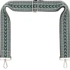 Black Green White Chevron Camera Strap - Silver hardware<Galway Crystal Hot
