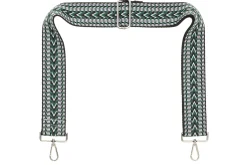Black Green White Chevron Camera Strap - Silver hardware<Galway Crystal Hot