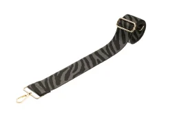Black & Grey Zebra Camera Strap - Gold hardware<Galway Crystal Discount