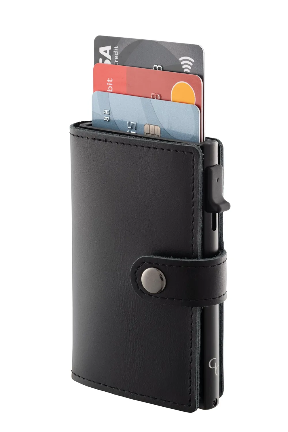 Black Leather Card Holder Wallet<Galway Crystal Best