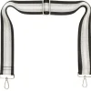 Black Sliver White Stripe Camera Strap - Silver hardware<Galway Crystal Hot