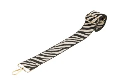 Black & White Zebra Camera Strap - Gold hardware<Galway Crystal New