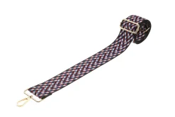 Blue Maroon White Black Camera Strap - Gold Hardware<Galway Crystal Sale
