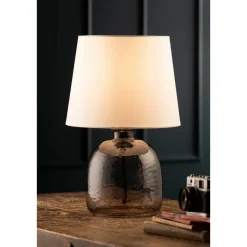 Boho Table Lamp & White Shade<Galway Crystal New