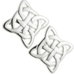 Celtic Knot Sterling Silver Earrings<Galway Crystal New