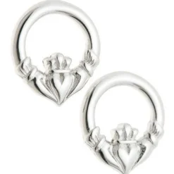 Claddagh Sterling Silver Earrings<Galway Crystal Online