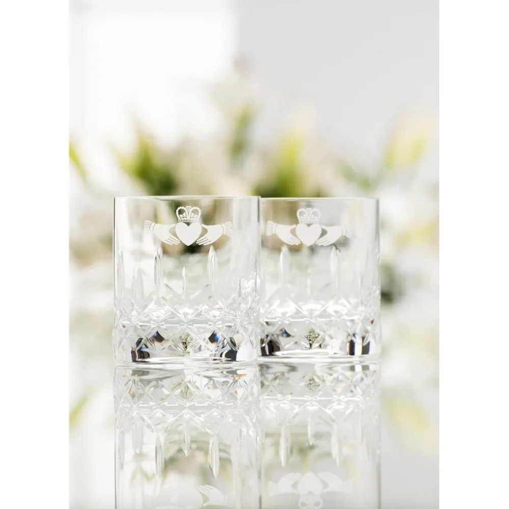 Claddagh Whiskey Glass Pair<Galway Crystal Sale