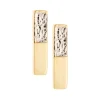 Dual Tone Bar Sterling Silver & Gold Stud Earrings<Galway Crystal Discount