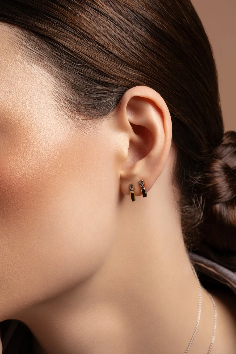 Dual Tone Bar Sterling Silver & Gold Stud Earrings<Galway Crystal Discount