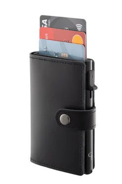Engraved Black Leather Card Holder Wallet<Galway Crystal Best