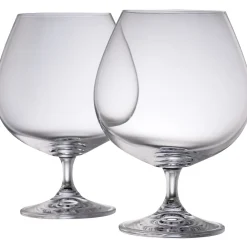 Engraved Elegance Brandy Balloon Glass Pair<Galway Crystal Sale