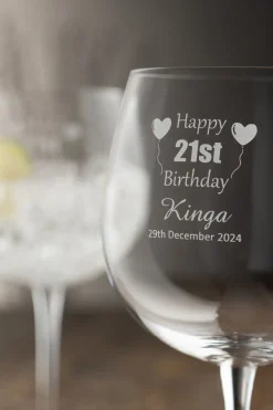 Engraved Elegance Gin & Tonic Glass Pair<Galway Crystal Clearance