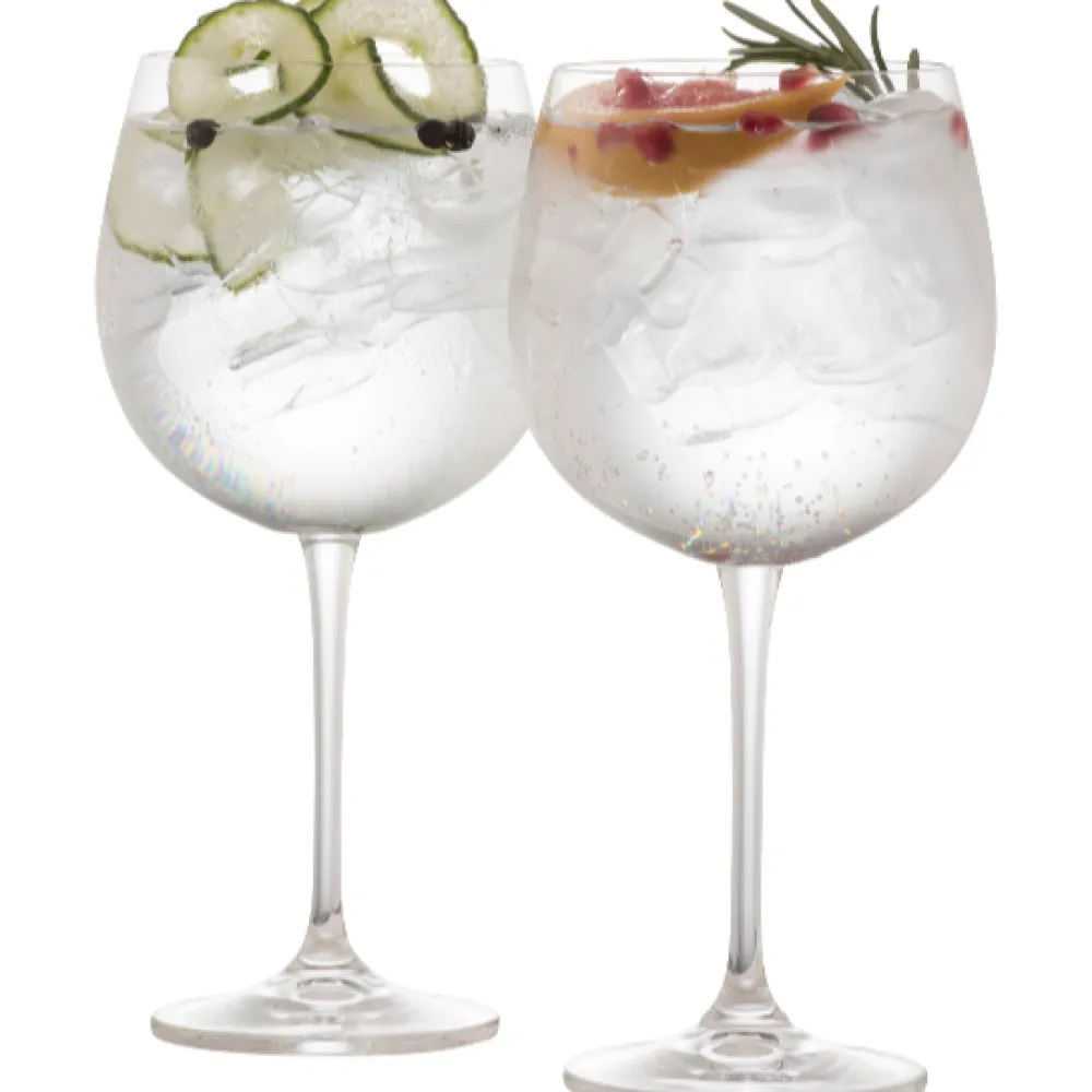 Engraved Elegance Gin & Tonic Glass Pair<Galway Crystal Clearance