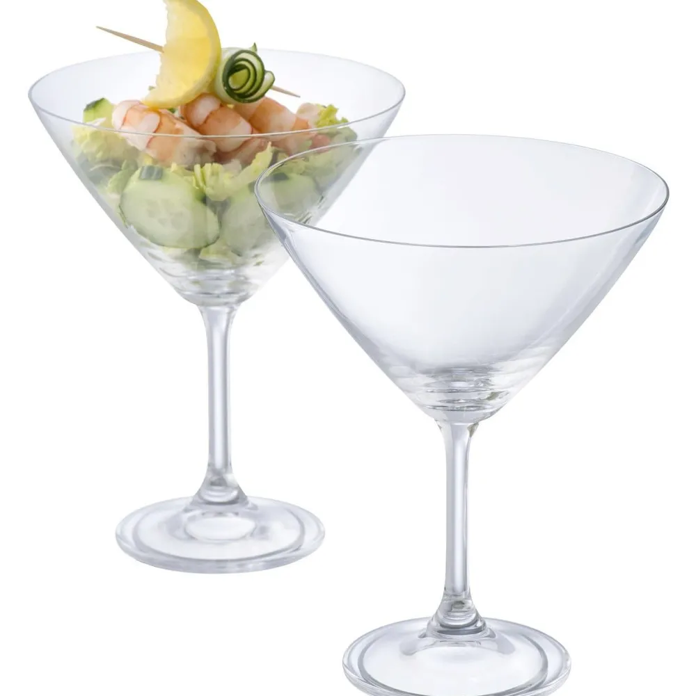 Engraved Elegance Martini/Cocktail Glass Pair<Galway Crystal Clearance