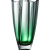 Engraved Emerald Dune 12" Square Vase<Galway Crystal