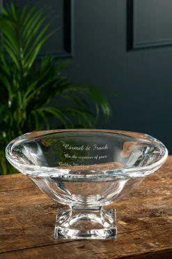Engraved Footed Masterpiece Bowl<Galway Crystal Hot