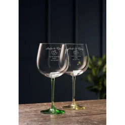 Engraved Gin & Tonic Glass Pair- Lemon & Lime<Galway Crystal Sale