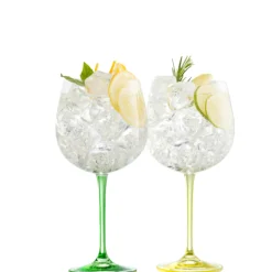 Engraved Gin & Tonic Glass Pair- Lemon & Lime<Galway Crystal Sale
