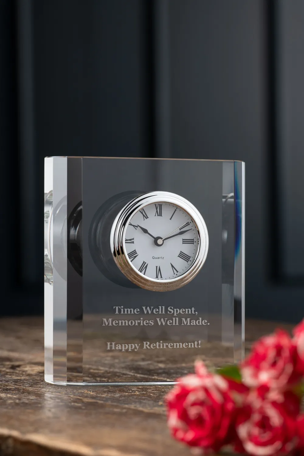 Engraved Large Mantel Clock<Galway Crystal Clearance