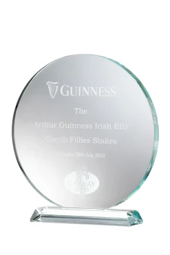 Engraved Large Round Trophy<Galway Crystal New