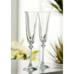 Engraved Liberty Flute Glass Pair<Galway Crystal Clearance