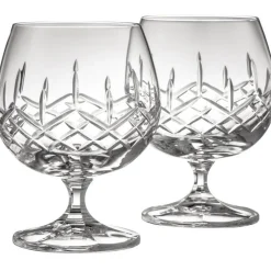 Engraved Longford Brandy Glass Pair<Galway Crystal New