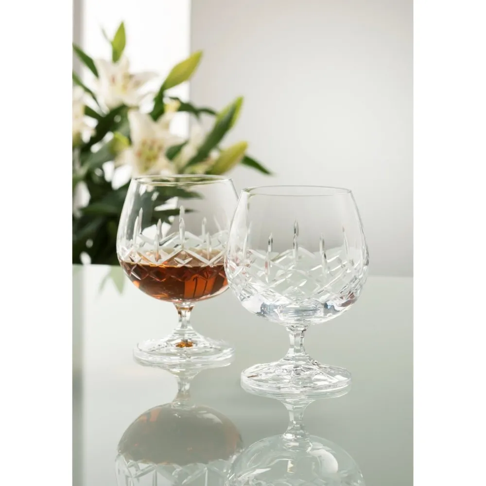 Engraved Longford Brandy Glass Pair<Galway Crystal New