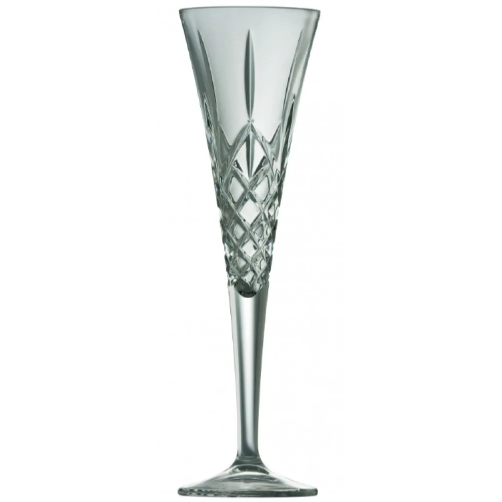 Engraved Longford Romance Flute Glass Pair<Galway Crystal Clearance
