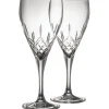 Engraved Longford White Wine Glass Pair<Galway Crystal