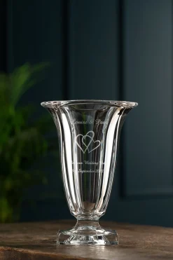 Engraved Medium Footed Masterpiece Vase<Galway Crystal New