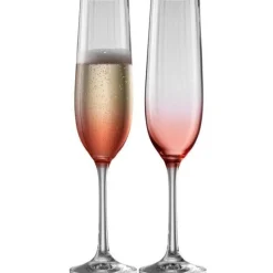 Erne Champagne Flute Glass Pair Blush<Galway Crystal Discount