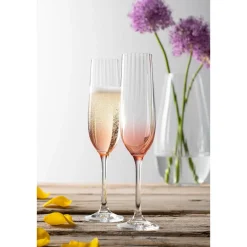 Erne Champagne Flute Glass Pair Blush<Galway Crystal Discount