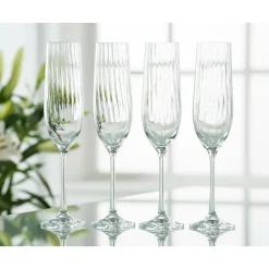 Erne Champagne Flute Glass Set of 4<Galway Crystal Sale