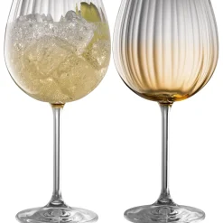 Erne Gin & Tonic Glass Pair Amber<Galway Crystal Sale