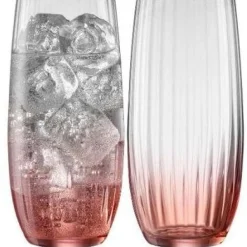 Erne Hiball Glass Pair Blush<Galway Crystal New