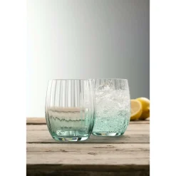 Erne Tumbler Glass Pair Aqua<Galway Crystal Outlet