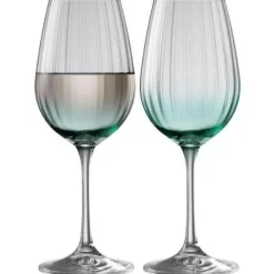 Erne Wine Glass Pair Aqua<Galway Crystal