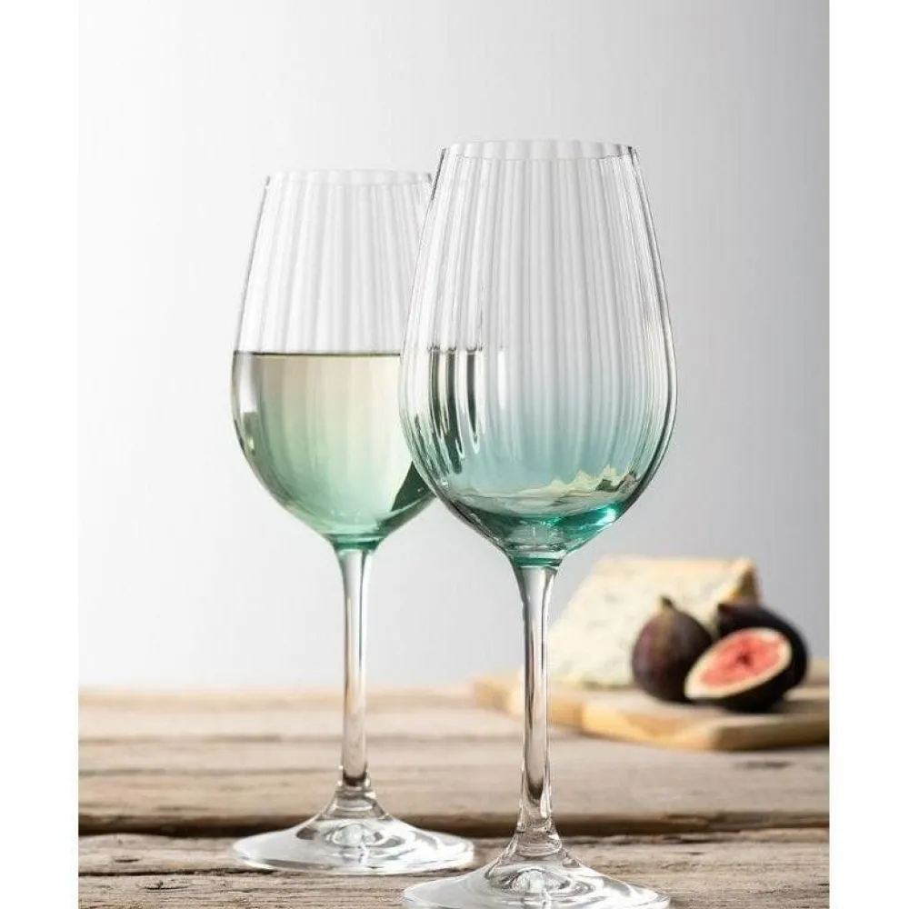 Erne Wine Glass Pair Aqua<Galway Crystal