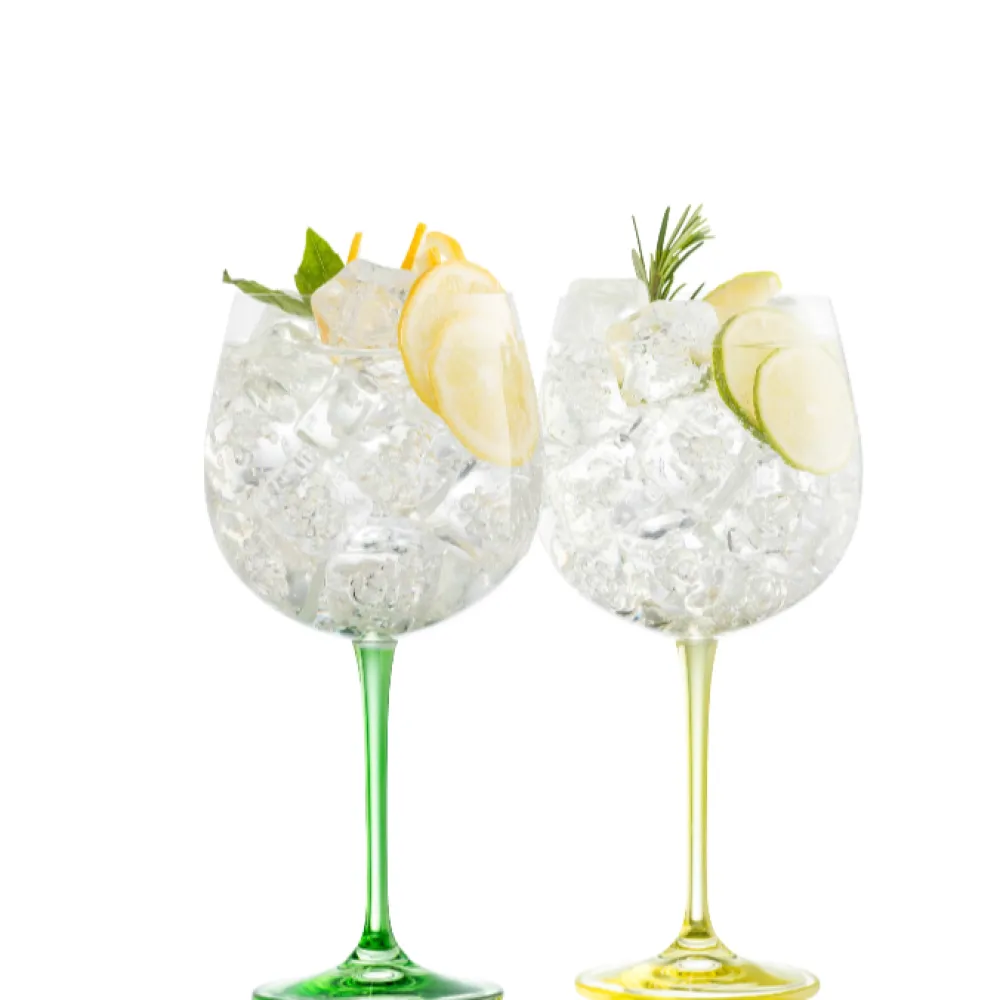 Gin & Tonic Glass Pair - Lemon & Lime<Galway Crystal Clearance