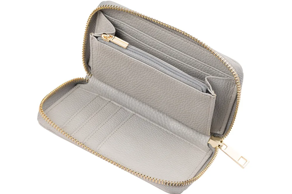 Grey Ladies Zip Wallet<Galway Crystal Clearance