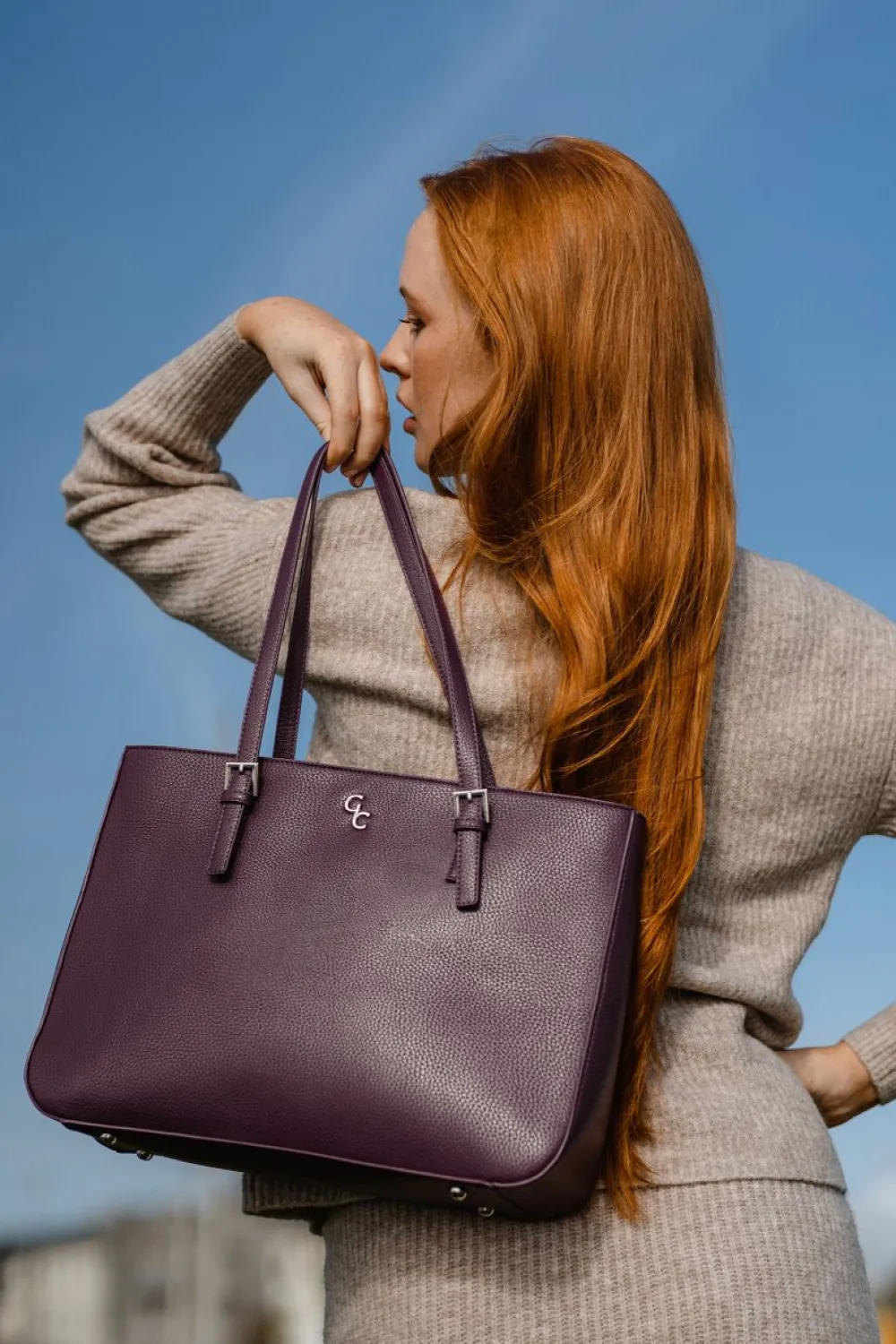 Large Tote Bag - Mulberry<Galway Crystal New