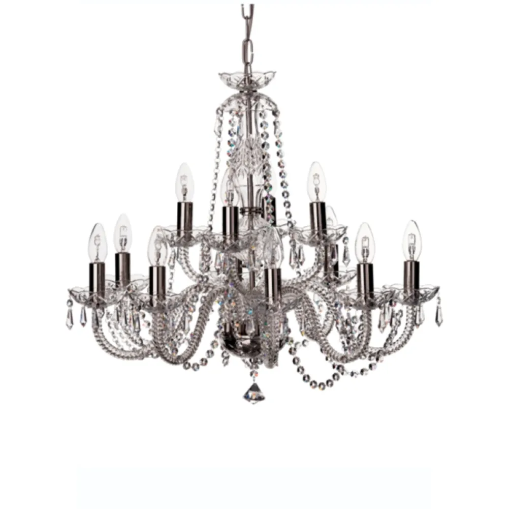 Leenane 12 Arm Chandelier US Fitting<Galway Crystal