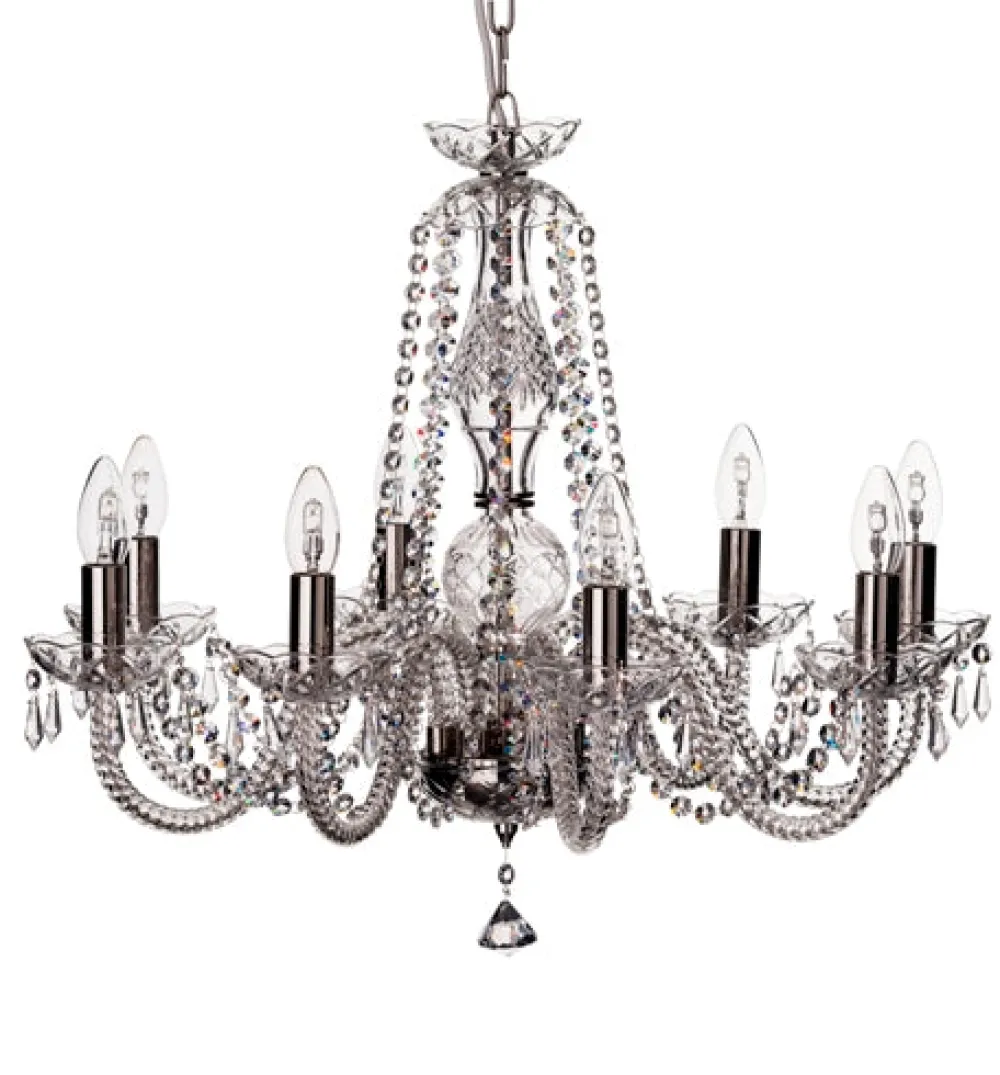 Leenane 8 Arm Chandelier US Fitting<Galway Crystal Hot
