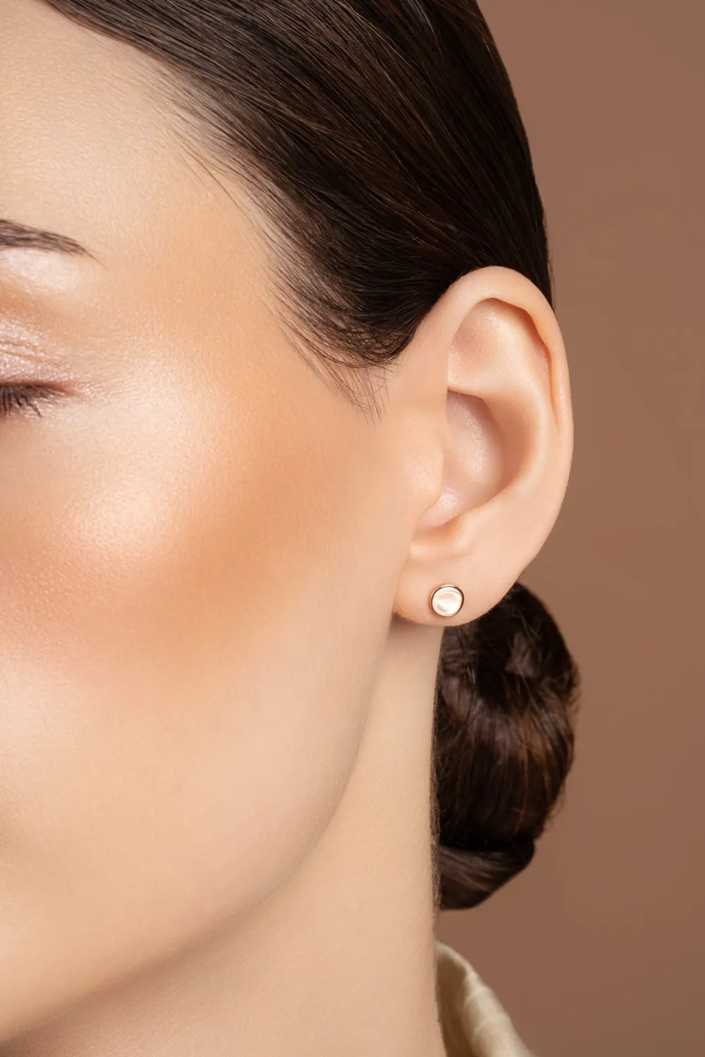 Luna Sterling Silver & Rose Gold Stud Earrings<Galway Crystal Discount