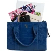Medium Tote Bag - Atlantic Blue Croc Detail<Galway Crystal Hot